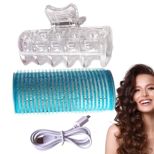 Bigoudis chauffants auto-adhésifs - bigoudis portables, rouleaux électriques, outils de coiffage, auto-adhésifs, portables pour cheveux moyens