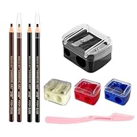 4 Stück Makeup Sharpener Anspitzer, Spitzer Kosmetikstifte, mit 2 Augenbrauentrimmern und 4 Make-up-Stiften, Anspitzer Kajalstift, Spitzer,für Augenbrauenstifte, Lippenkonturenstifte, Eyeliner