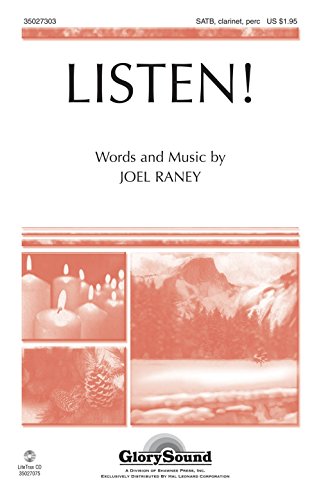 Score choral Listen! avec écriture polyphonique SATB et clarinette