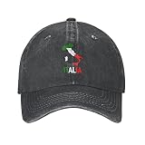 Italia Italy Italian Map Flag Cowboy Cap Black Men Women Hat Fashion Sunhat Vintage Denim Hats Dad C