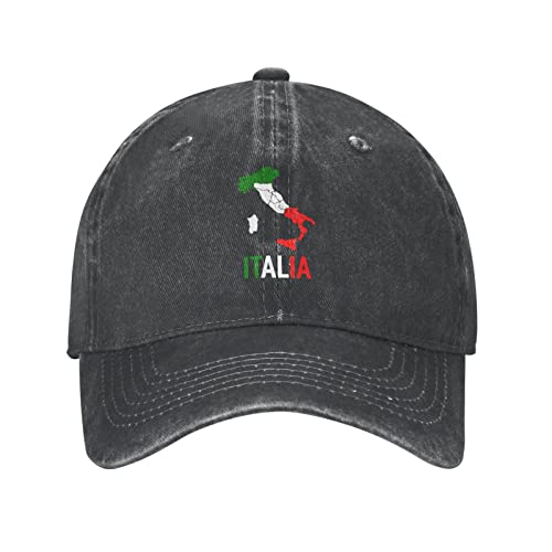 Italia Italy Italian Map Flag Cowboy Cap Black Men Women Hat Fashion Sunhat Vintage Denim Hats Dad Caps #TOP30