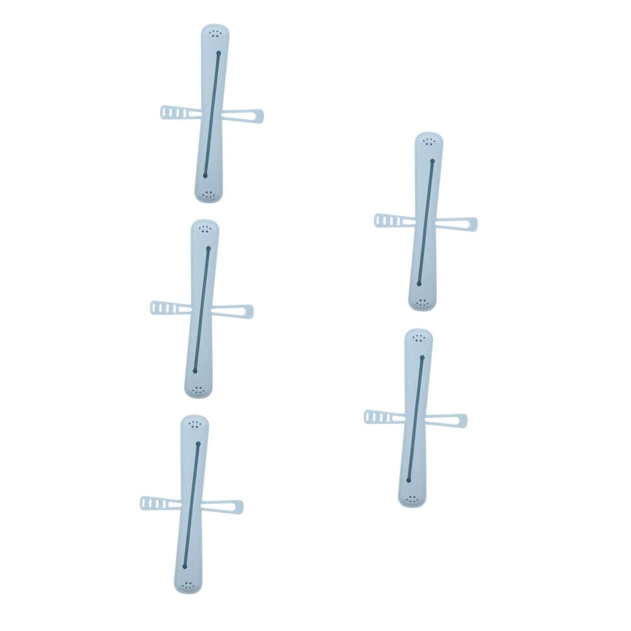 5 Piezas Estuche de Silicona para Cepillo de Dientes Portátil Compacto y Duradero Protector con Tapa para Viaje Camping y Escuela Color Azul