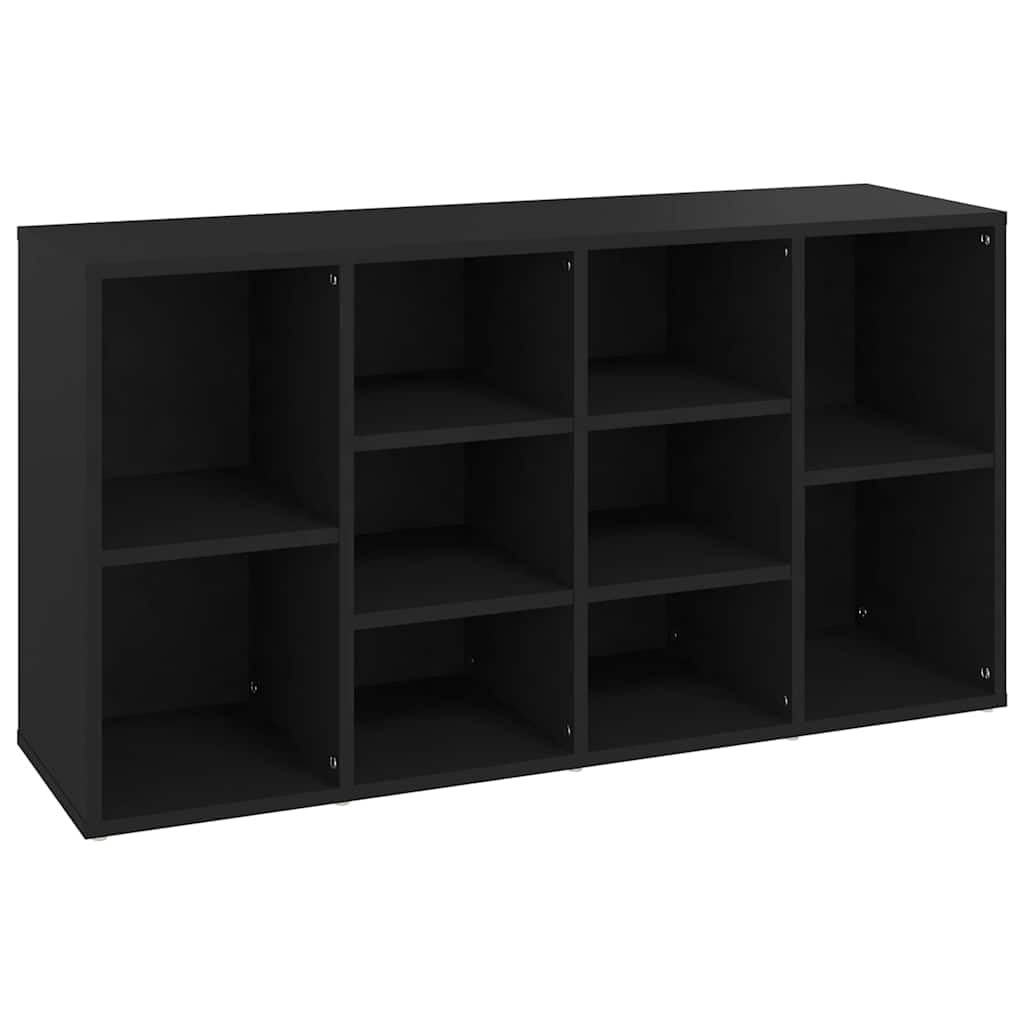 Meuble à chaussures noir en bois banc d'entrée et support TV chic