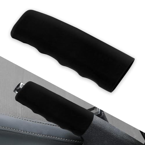 QODOLSI 1 PC Car Handbrake Handle Cover 4.8 x 1.65 x 1.41 Silicone Wavy Anti-slip Parking Brake Covers Universal Protective Accessories Compatible with Cars Trucks Vans SUVs (Black)