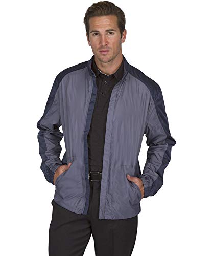 Three Sixty Six Full Zip Golf Jacket for Men - Lightweight Mens Rain Coat - Water Resistant Windbreaker Storm Grey