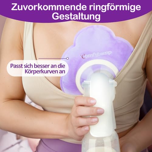Comfytemp Große Kühlpads Brust Kalt Warm Kompresse 21x18cm（2 Stück）Dual-Stoff Design Kühlpack Gel Wiederverwendbar Kühlkissen für Brustschmerzen Vollgesogenheit Milchpumpe Stillen