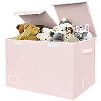 GRANNY SAYS Pink Storage Box, Pack of 1 Large Toy Box Storage for Girls, Kids Storage Boxes Pink Storage Boxes with Lids, Chest Toy Basket Storage Big Box for Kids Bedroom Storage Barbie Toys Bedding