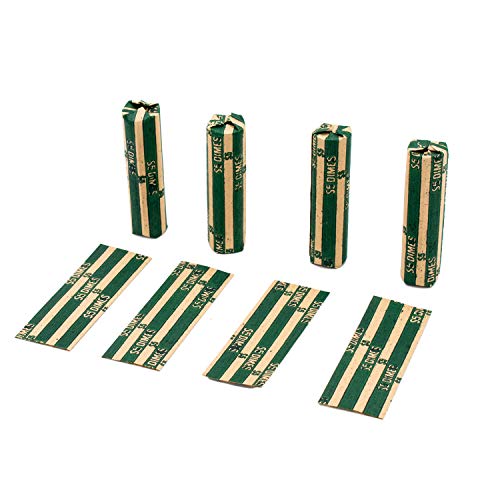 Dime Coin Wrappers, 100 Flat Striped Coin Wrappers #TOP2