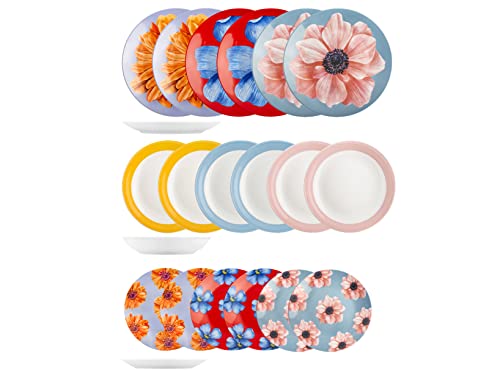 Set Piatti H&H Venere 18 Pezzi In Stoneware - Design Geometrico Moderno - Foto 2