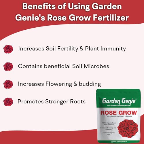 Image of Garden Genie Rose Grow 400 Gm | Organic Plant Food Fertilizer for Rose Fertilizer for Plant | Essential Nutrients, Promotes Vibrant Blooms