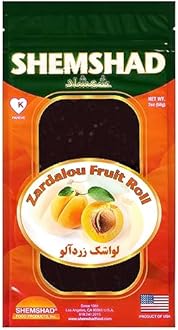 Shemshad Lavashak Apricot Authentic Persian Style Fruit Leather Sour and Salty Fruit Layer Made in USA Certified Kosher 2oz لواشک زردآلو