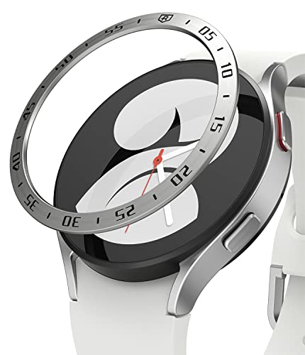 �yRingke�zGalaxy Watch 5 / 4 40mm �P�[�X BEZEL STYLING �ϐF�h�~ �ϏՌ� �����^ �ی�P�[�X �X�e�����X�� ���^���b�N �M�����N�V�[�E�H�b�` 5 / 4 40mm �X�}�[�g�E�H�b�` ���^���b�N�P�[�X - Silv