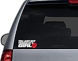 You Just Got Passed by a Girl Kiss Colour - White n Red - Size - 3.2' x 6.2' Die Cut Vinyl Decal...