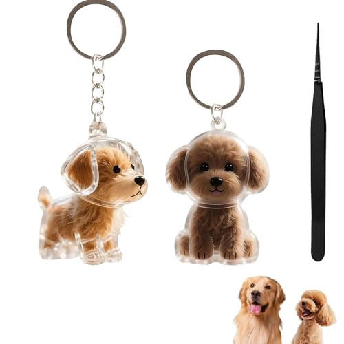 Wshxjzyay 2 Pack Dog Hair Collector Keychain Charm Memorial Storage