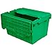Akro-Mils 39120GREEN 39120 Industrial Plastic Storage Tote with Hinged Attached Lid, (21-Inch L by 15-Inch W by 12-Inch H), Green, (6-Pack)