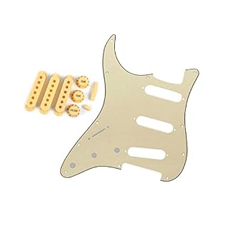 FLEOR SSS Style Pickguard pour guitare Stratocaster pour gaucher avec couvercles de micro 48/50/52 mm 2T1V et embouts… – Image 2