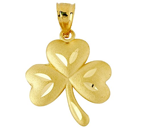 14k Yellow Gold Celtic Clover Good Luck Charm