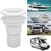 Thru Hull Fitting Marine Through Hull Fitting Connector Drain Scupper 2in White ABS Plastic Hose Coupler Drain Outlet Boat Accessory