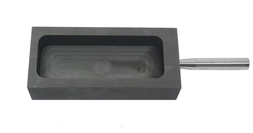 LLF Molde de lingote de grafito dorado y plateado para derretir fundición y refinar con barra de metal (5 kg)