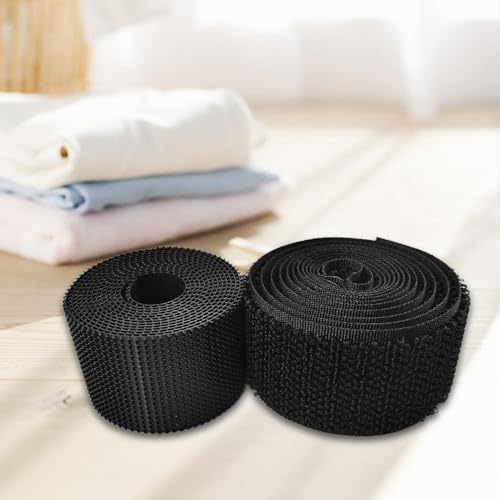Tachiuwa 2X Sticky Tape Sticky Strip Nylon Hook and Loop Fastener Non Snagging Sew on Hook Tape Self Strip for Shoes, Bags