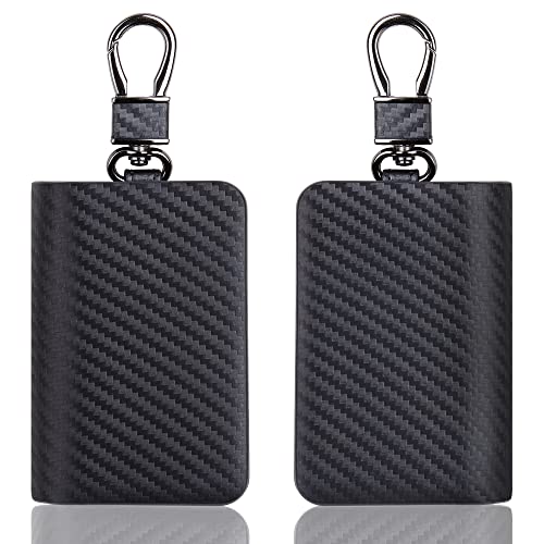 Image of VISOUL Car Key Case Holder Double Zipper, Leather Car Smart Key Fob Case with Keychain for Men and Women