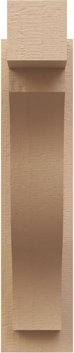 Ekena Millwork 6"W x 18"D x 26"H Funston Block Rough Cedar Woodgrain TimberThane Outlooker, Primed Tan