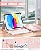 Lsmmpoba for iPad 11th 10th Generation Case with Keyboard 11/10.9 inch (2025/2022), Wireless Detachable Folio Light Pink Keyboard Cover with Pencil Holder for iPad (A16) 11th/10th Gen (Light Pink)