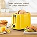 iSiLER 2 Slice Toaster, 1.3 Inches Wide Slot Bagel Toaster with 7 Shade Settings and Double Side Baking, Removable Crumb Tray, Defrost Cancel Function Yellow