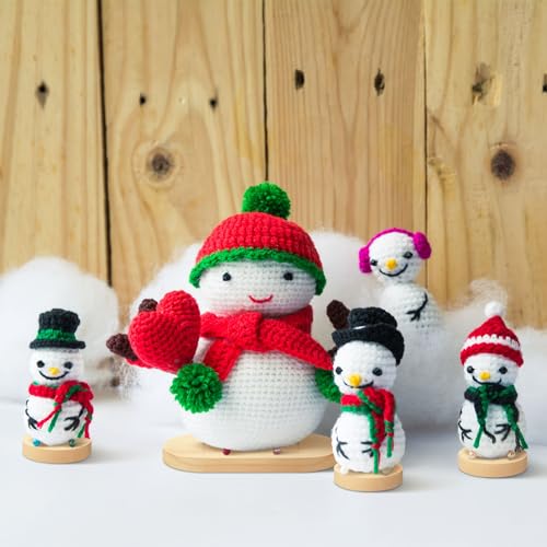 Image of Threehoney 24 Pcs Crochet Doll Stand 4 Styles Wooden Knitted Display Single and Dual Needle Knitted Doll Display Stand for Animal Toy Wooden Base Support for Action Figure