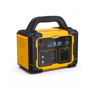 Omnibar Portable Power Station 300W for Camping, Home Backup and Outdoor Use, 299Wh 6-Port PowerHouse with AC Outlet, 60W USB-C PD Output, USB-A Ports, Car Outlet, 12V DC Ports and LED Flashlight