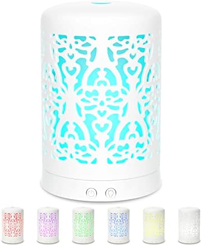 Essential Oil Diffusers Aromatherapy Humidifier: White Ceramic Aroma Infuser for Home Bedroom Office Desk,100ml Diffuser for Room, Small Ultrasonic Machine Waterless Auto-Off