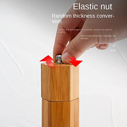 Tectsia Pepper Grinder 2Pcs, 8 Inch, Bamboo Salt Mill Pepper Grinder, Ceramic Grinding Mechanism, Pepper Mill, Salt Shakers Refillable, Adjustable Coarseness. #TOP5