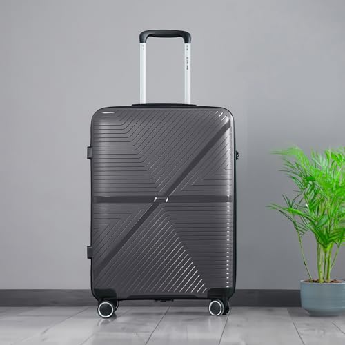 Image of Stony Brook by Nasher Miles Axis Hard-Sided Polypropylene Cabin Luggage Dark Grey 20 inch |55cm Trolley Bag