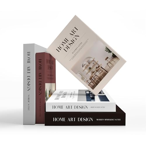 Faux Decorative Books Set 5 Pcs, Not Real Books, Coffee