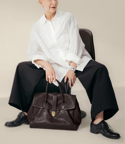 Image of Luxury Designer Messenger Clutch Genuine Leather Handbag for Women Soft Leather Large Capacity Work Tote Bag