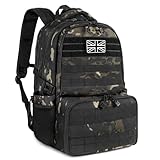 Jueachy Military Tactical Backpack 40L Army Assult Camouflage Hunting Rucksack Molle 3 Day Large Rucking Backpack for Outdoor Sports Trekking Hiking Travel Camping