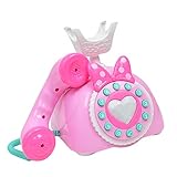 Toygogo Teléfono Antiguo De Línea Fija para Niños Juego De Simulación Juguete Educativo Temprano - Rosado
