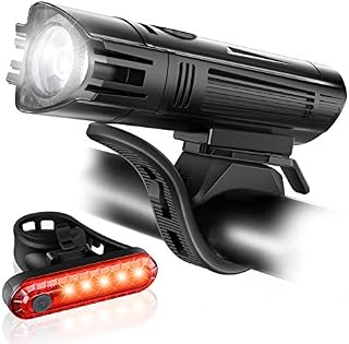 Ascher Ultra Bright USB Rechargeable Bike Light Set, Powerful Bicycle Front Headlight