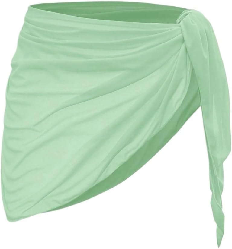 Women's Solid Color Side Knot Cover-Up & Mini Skirt Set cover ups for swimwear