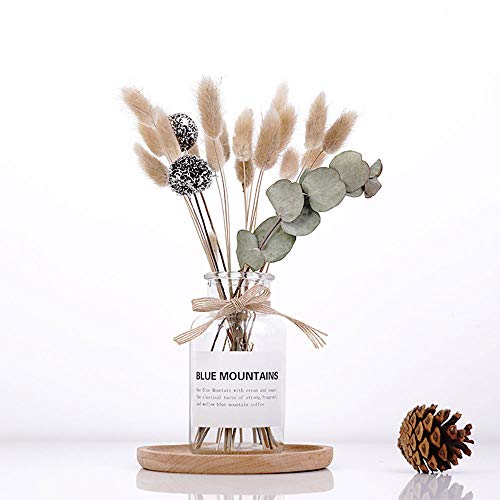 SKAISK Florero de Flores secas románticas Flor Seca secas Decoración para el hogar Cono de Pino Exquisito Adorno de Vidrio en Forma de florero