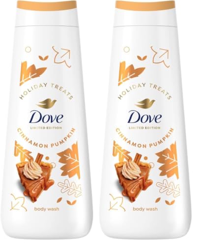 Dove Limited Edition Holiday Treats Body Wash Cinnamon Pumpkin Pie for Deep Nourishment 20 oz (Pack of 2)