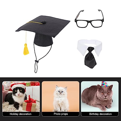 1 conjunto de traje decorativo de formatura para animais de estimação chapéu de formatura decoração