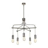 Elstead Lighting EL/DOUILLE5 PN 5lt Douille 5 Light Chandelier, Polished Nickel
