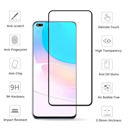 Image of Screen Protector for Huawei Honor Nova 8i (Black) Tempered Glass Edge-to-Edge 6D Screen Guard With Installation Ki