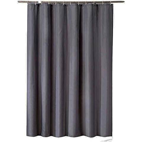 MaxAst Reine Farbe Duschvorhang Anti Schimmel, Grau Badewanne Vorhang 300x200CM, Antibakteriell Wasserdicht mit Kunststoff Ringe Kein Rost Cover