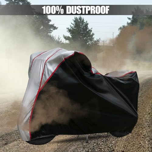 Image of All Weather Protection Two Wheeler Cover for TVS iQube Electric, Scooter & Scooty | Anti Dust, 100% Water Resistance, Heat Resistant, UV Proof - Triple Stitched | (Black Top Silver)