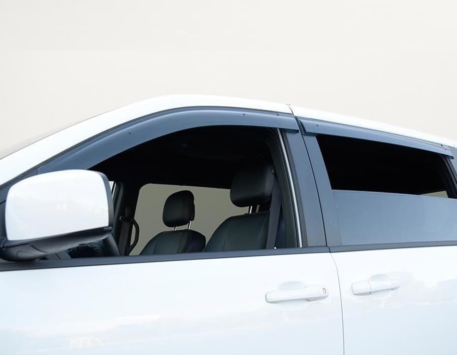 WellVisors Window Visors Wind Deflectors Compatible with Chrysler 2008-2020 Grand Caravan 2011-2016 Town & Country 2009-2012 Routan Premium Series Rain Guards 3-847DG005