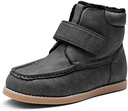 Bruno Marc Boys Girls Insulated Winter Snow Boot Fur Lining Easy-on Outdoor Boots,Black,Size 5 US Big Kid SBBO223K