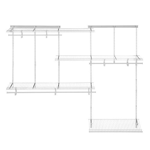 Closetmaid 22875 Shelftrack 5Ft. To 8Ft. Adjustable Closet Organizer Kit, White & 2087 Shelftrack 2Ft. To 4Ft. Adjustable Closet Organizer Kit, White #TOP2