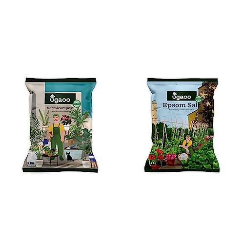 Image of Ugaoo Organic Vermicompost Fertilizer for Plants - 5 Kg & Ugaoo Epsom Salt for Plants Growth - Magnesium Sulphate Organic Fertilizer - 1 Kg